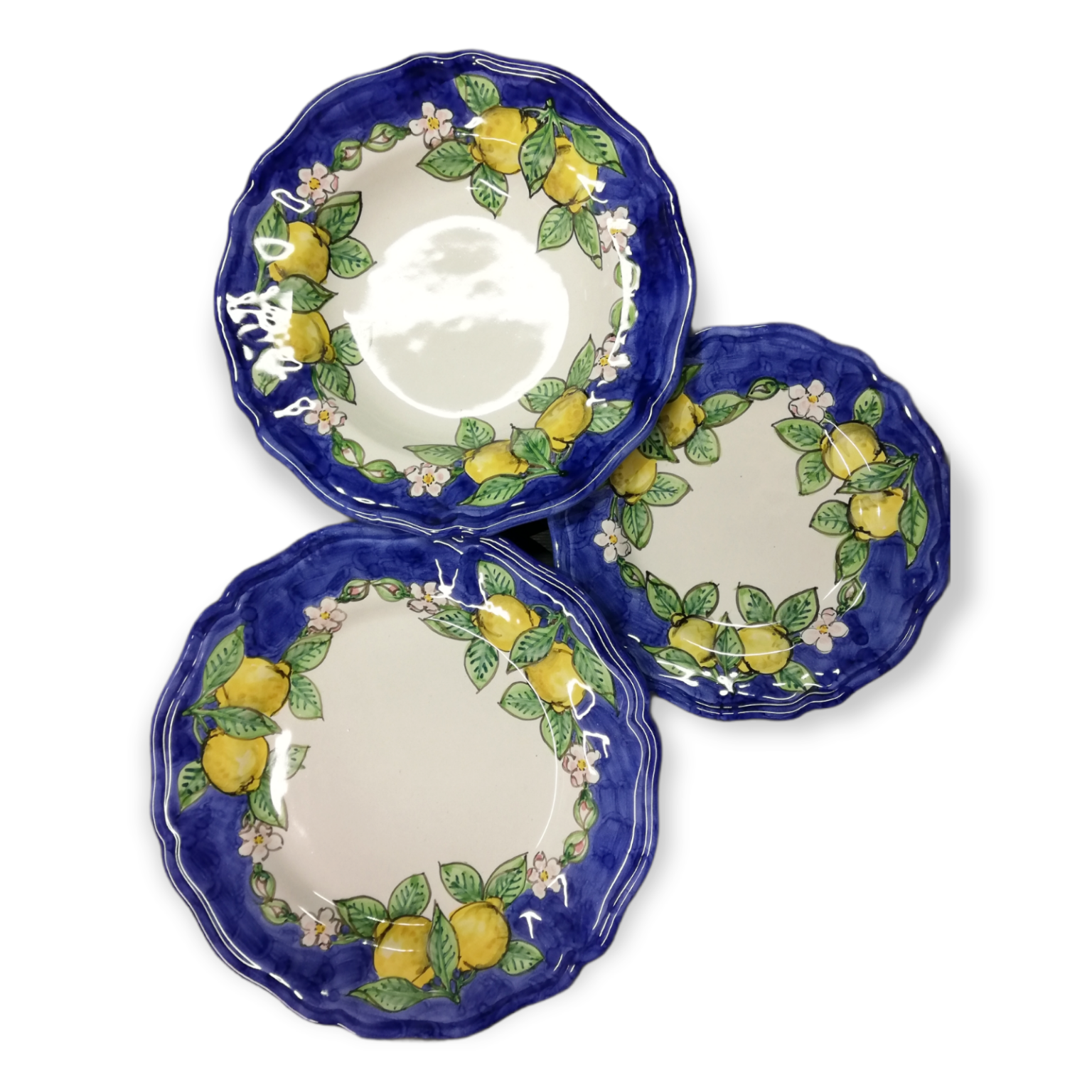 Set piatti da 6 decoro limoni in ceramica vietrese