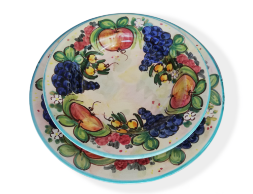 Set piatti in ceramica decoro frutta