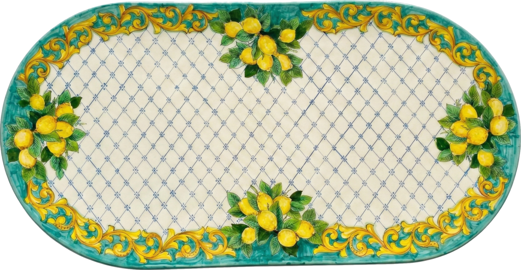 Tavolo barocco e limoni con griglia