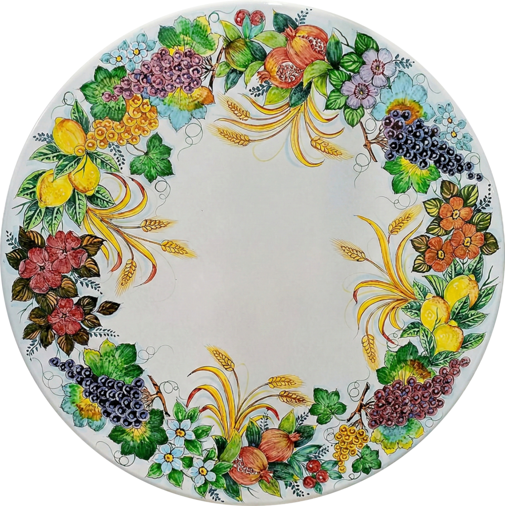 Tavolo in pietra Spighe fiori e frutta