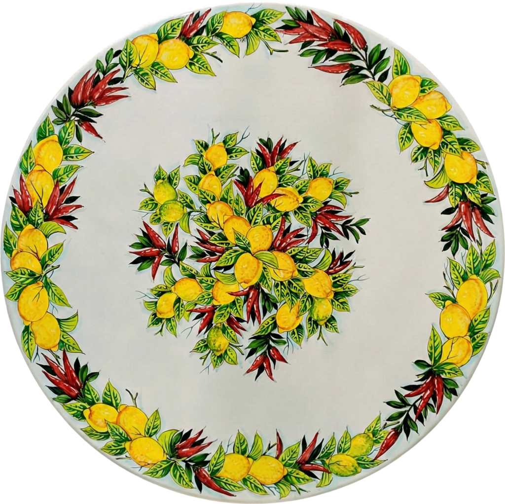 Tavolo in pietra limoni e peperoncino