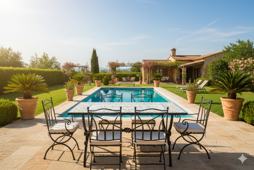 Tavolo in pietra lavica con Barocco e Fiori - immagine 4